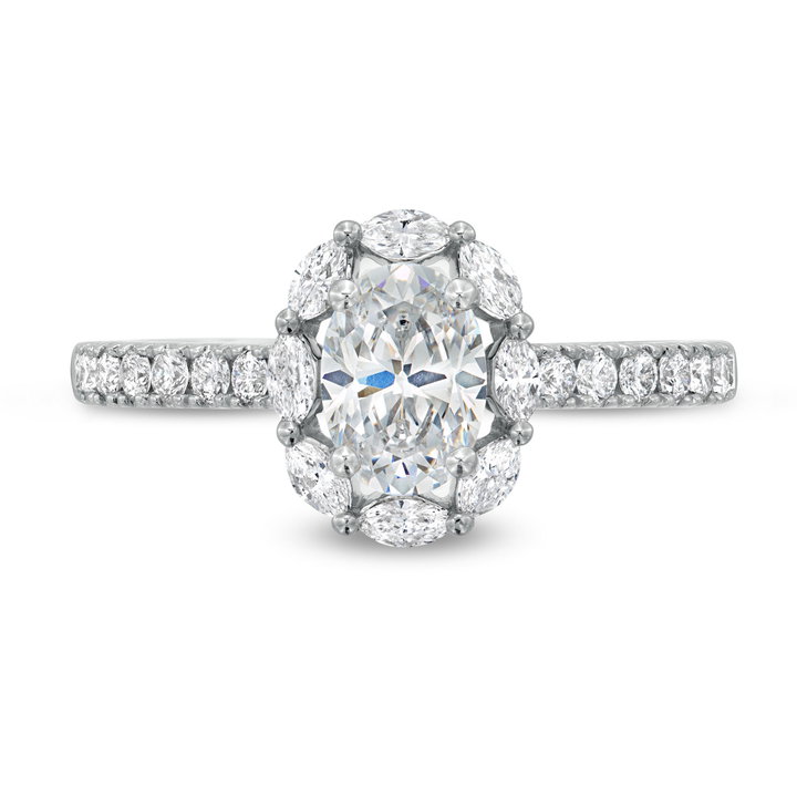Marquise Diamond Halo Engagement Setting by Adorette In White Gold 14K