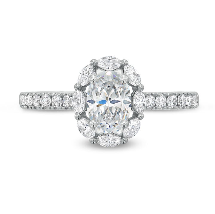 White Gold 14K Marquise Diamond Halo Engagement Setting by Diamonds Direct Designs