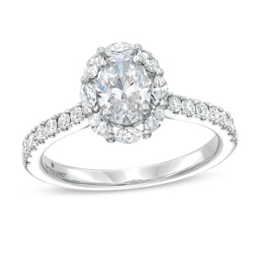 Marquise Diamond Halo Engagement Setting by Adorette In White Gold 14K