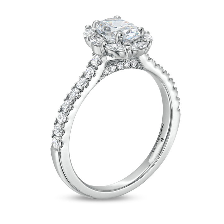 Marquise Diamond Halo Engagement Setting by Adorette In White Gold 14K