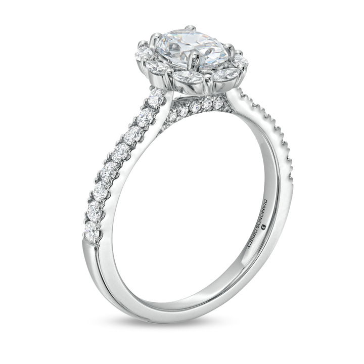 White Gold 14K Marquise Diamond Halo Engagement Setting by Diamonds Direct Designs
