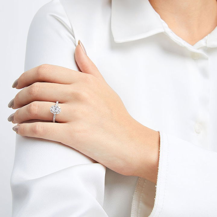 White Gold 14K Marquise Diamond Halo Engagement Setting by Diamonds Direct Designs