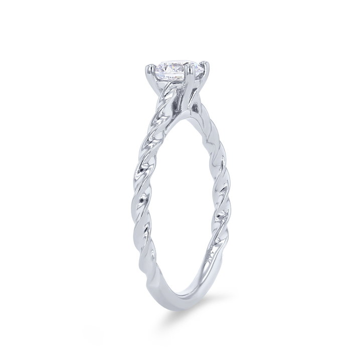 Artcarved Petite Rope Solitaire Engagement Setting In White Gold 14K