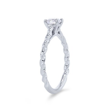 Artcarved Petite Rope Solitaire Engagement Setting In White Gold 14K