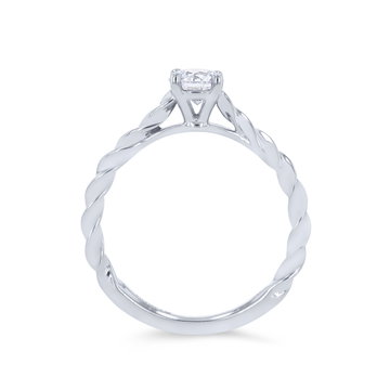 Artcarved Petite Rope Solitaire Engagement Setting In White Gold 14K