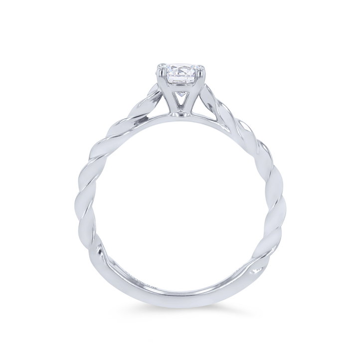 Artcarved Petite Rope Solitaire Engagement Setting In White Gold 14K