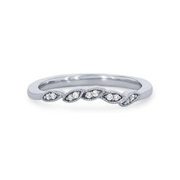 Artcarved Floral Curved Milgrain Wedding Band In Platinum