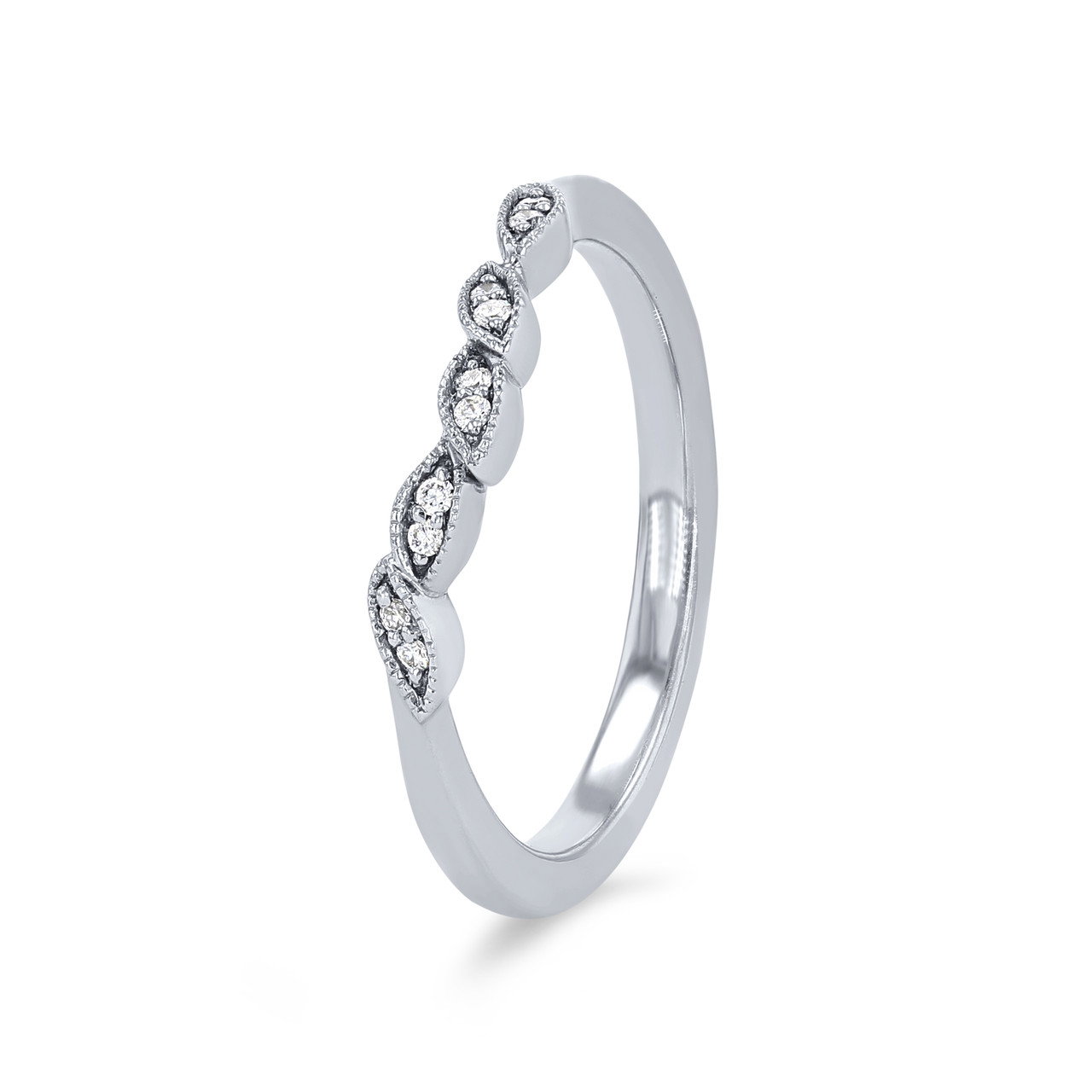Artcarved Floral Curved Milgrain Wedding Band 1