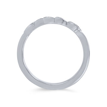 Artcarved Floral Curved Milgrain Wedding Band In Platinum