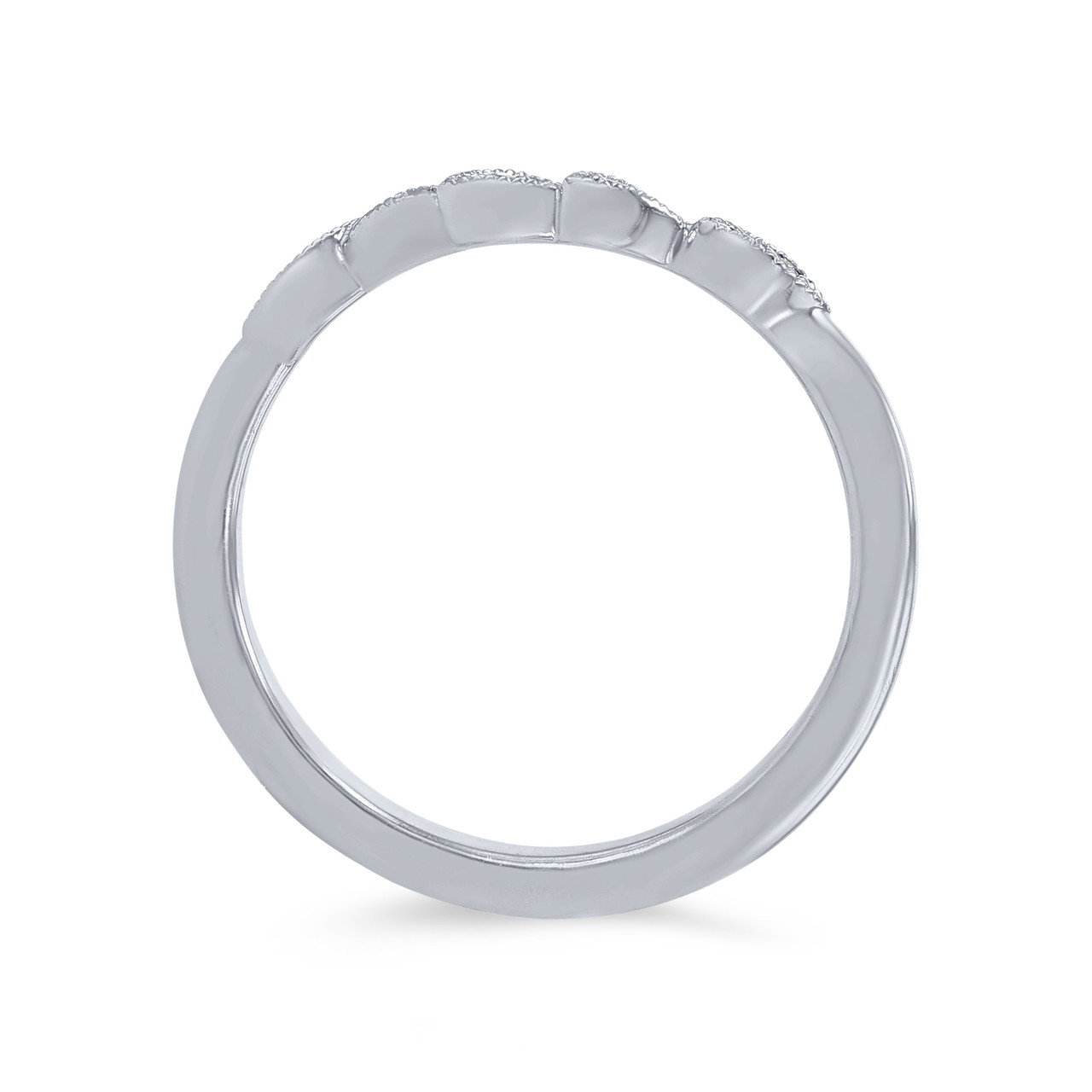 Artcarved Floral Curved Milgrain Wedding Band 2