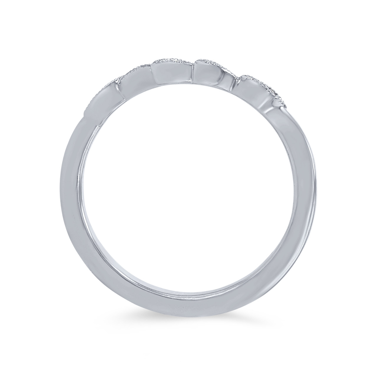 Artcarved Floral Curved Milgrain Wedding Band