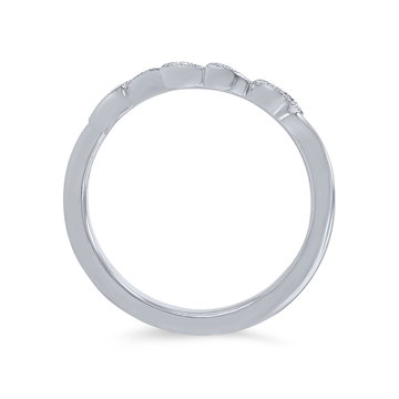Artcarved Floral Curved Milgrain Wedding Band In Platinum