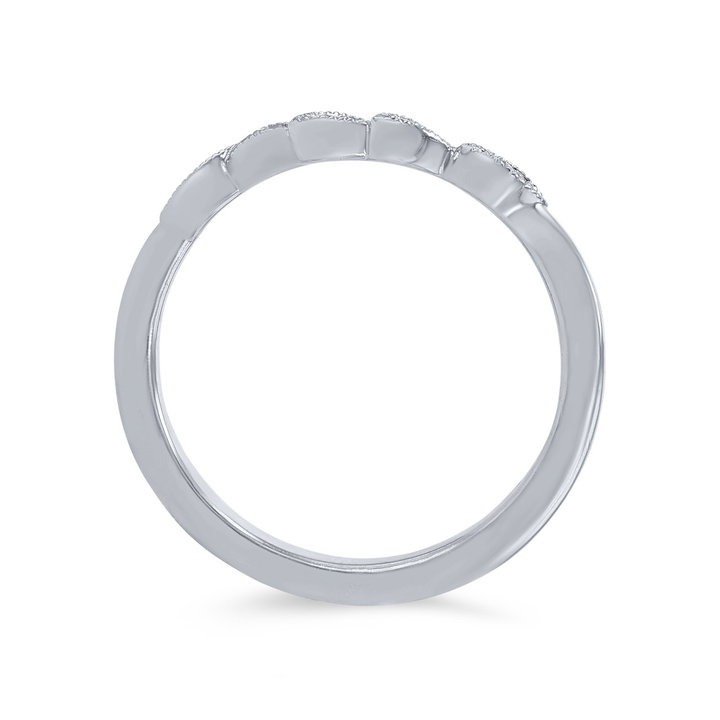 Artcarved Floral Curved Milgrain Wedding Band In Platinum