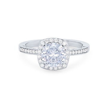 Tacori Coastal Crescent Cushion Halo Pave Engagement Setting