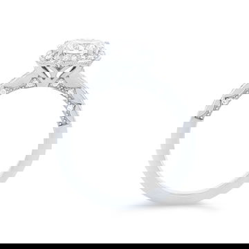 Tacori Coastal Crescent Cushion Halo Pave Engagement Setting
