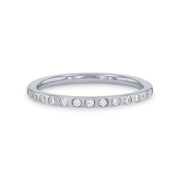 Inlay Diamond Eternity Wedding Band In White Gold 14K