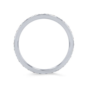 Inlay Diamond Eternity Wedding Band In White Gold 14K