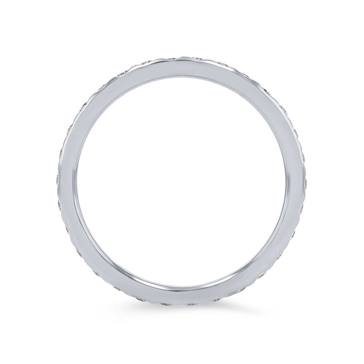 Inlay Diamond Eternity Wedding Band In White Gold 14K