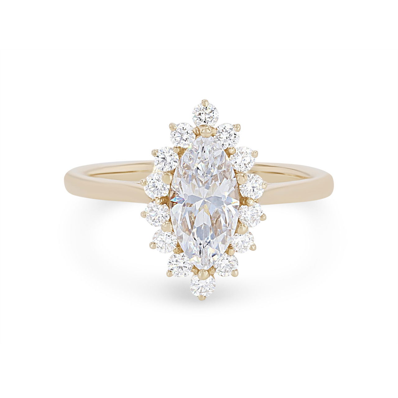 Marquise Halo Solitaire Engagement Setting