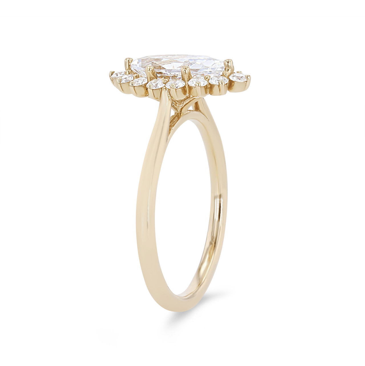Marquise Halo Solitaire Engagement Setting