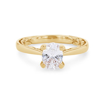 A. Jaffe Cathedral Diamond Prong Engagement Setting In Yellow Gold 14K