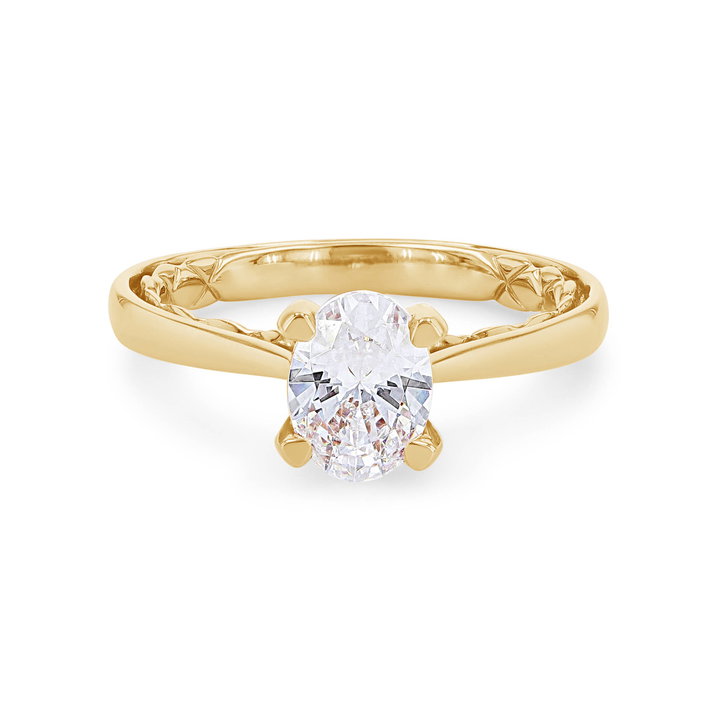 A. Jaffe Cathedral Diamond Prong Engagement Setting In Yellow Gold 14K