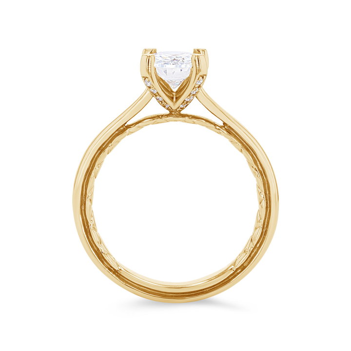 A. Jaffe Cathedral Diamond Prong Engagement Setting In Yellow Gold 14K