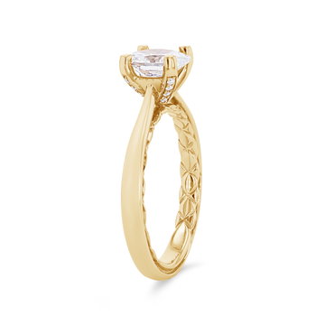 A. Jaffe Cathedral Diamond Prong Engagement Setting In Yellow Gold 14K