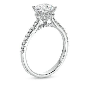 Simon G. Hidden Round Halo Engagement Setting In White Gold 18K