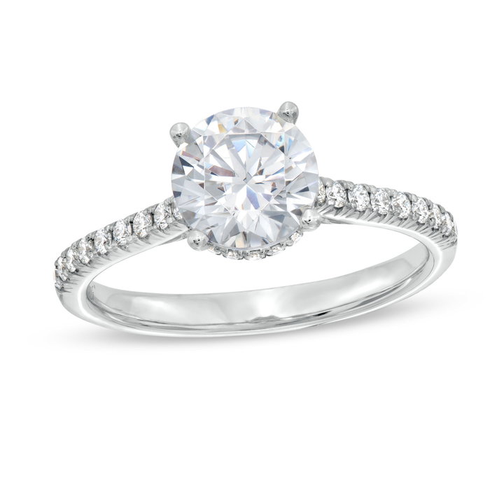 Simon G. Hidden Round Halo Engagement Setting In White Gold 18K