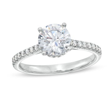 Simon G. Hidden Round Halo Engagement Setting In White Gold 18K