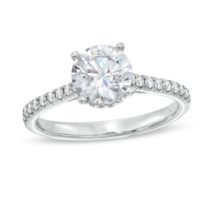 Simon G. Hidden Round Halo Engagement Setting In White Gold 18K