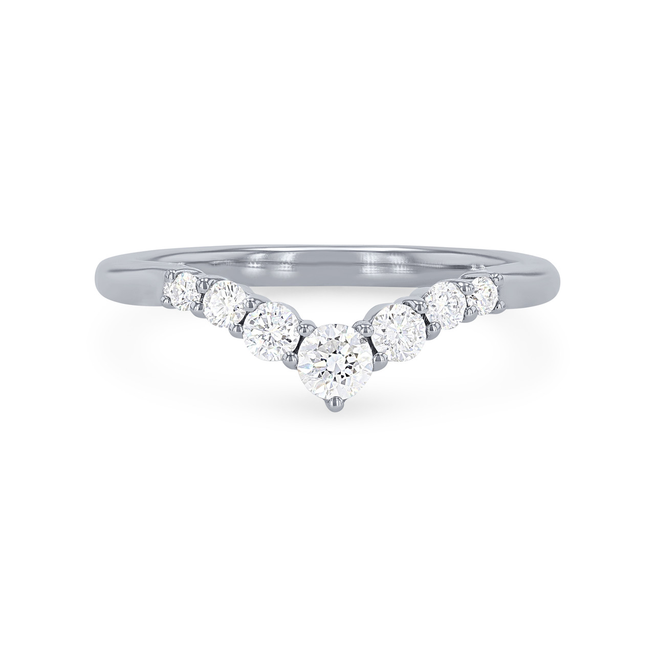 Contour Graduated Diamond Wedding Band