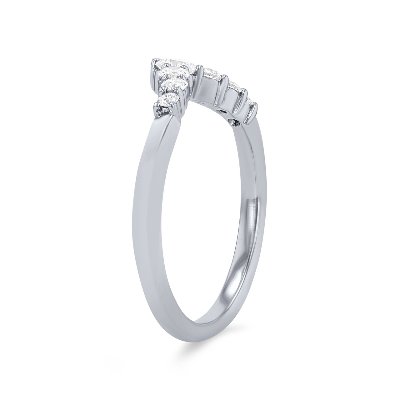 Contour Graduated Diamond Wedding Band