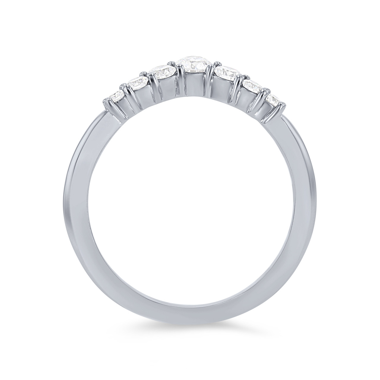 Contour Graduated Diamond Wedding Band