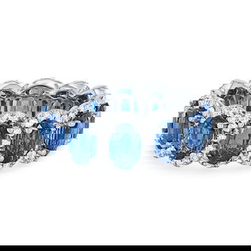 Sapphire and Diamond Halo Eternity Band 0