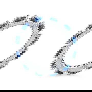 Sapphire and Diamond Halo Eternity Band 1