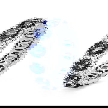 Sapphire and Diamond Halo Eternity Band 2