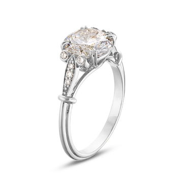 Art Deco Cathedral Engagement Setting by C. Gonshor In White Gold 14K