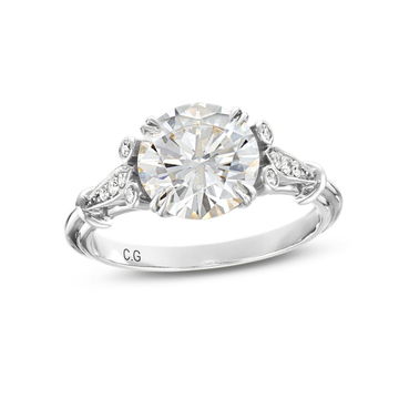 Art Deco Cathedral Engagement Setting by C. Gonshor In White Gold 14K
