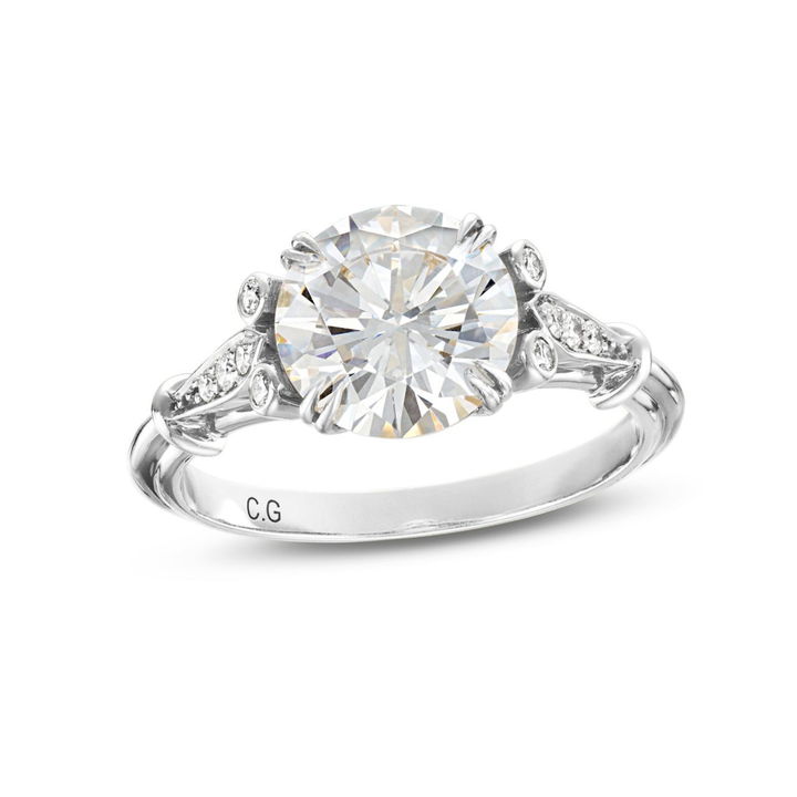 Art Deco Cathedral Engagement Setting by C. Gonshor In White Gold 14K