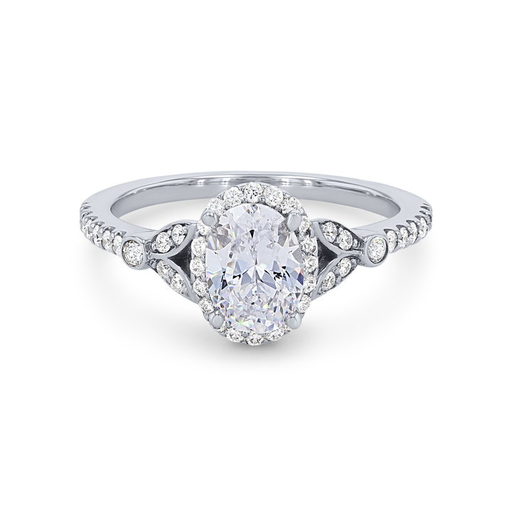 Artcarved Floral Halo Engagement Setting In White Gold 14K