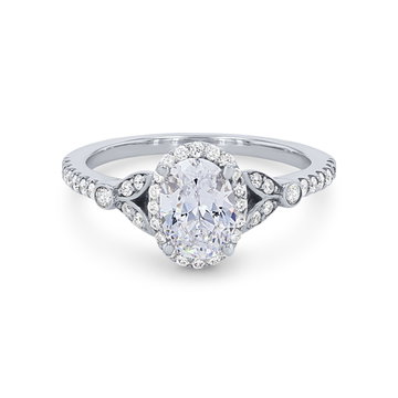 Artcarved Floral Halo Engagement Setting In White Gold 14K