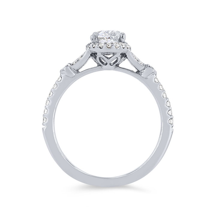 Artcarved Floral Halo Engagement Setting In White Gold 14K