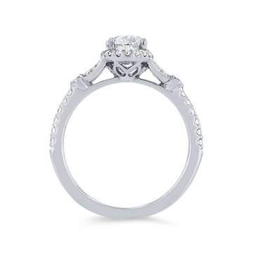 Artcarved Floral Halo Engagement Setting In White Gold 14K