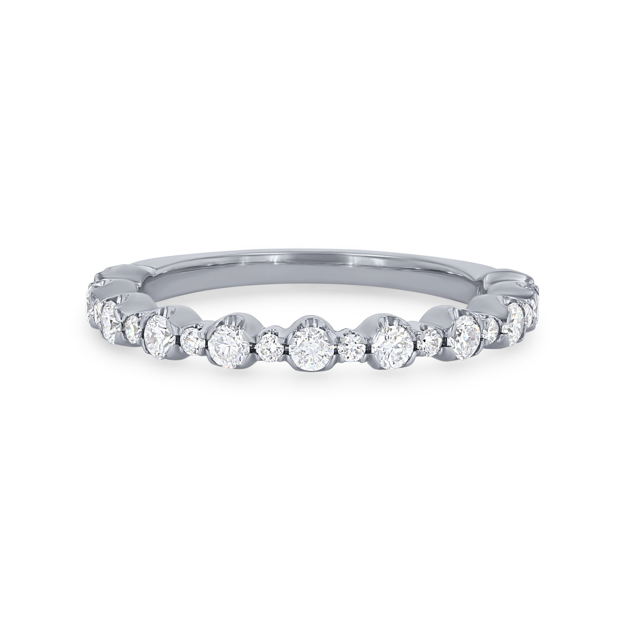 Alternating Round Diamond Wedding Band