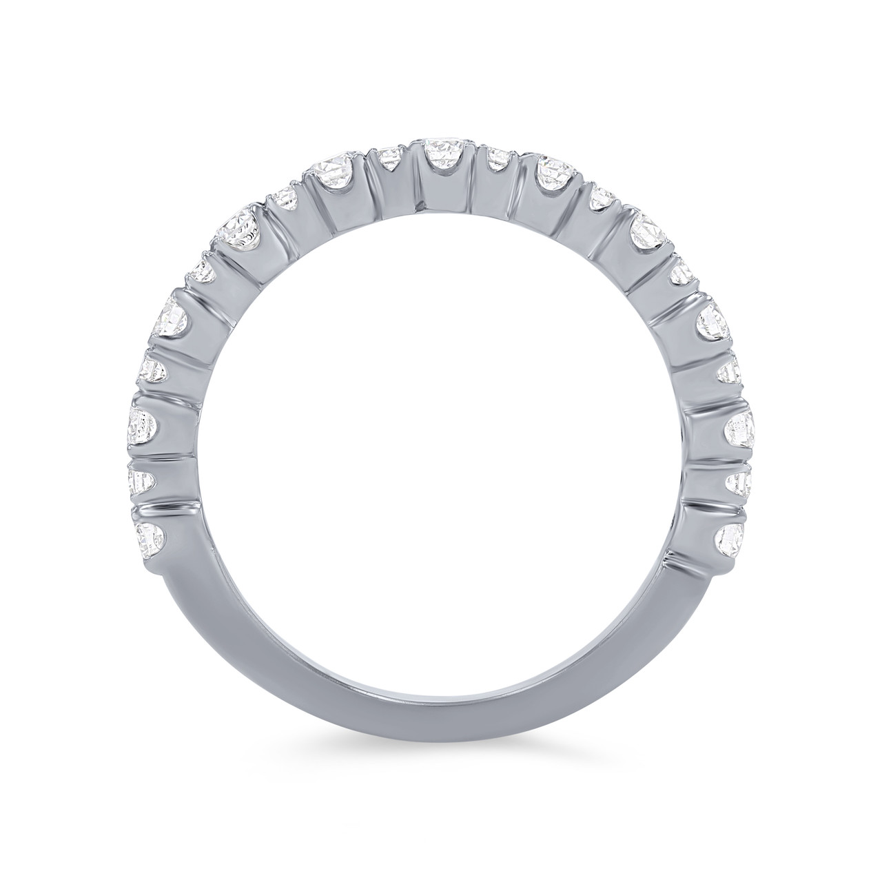 Alternating Round Diamond Wedding Band