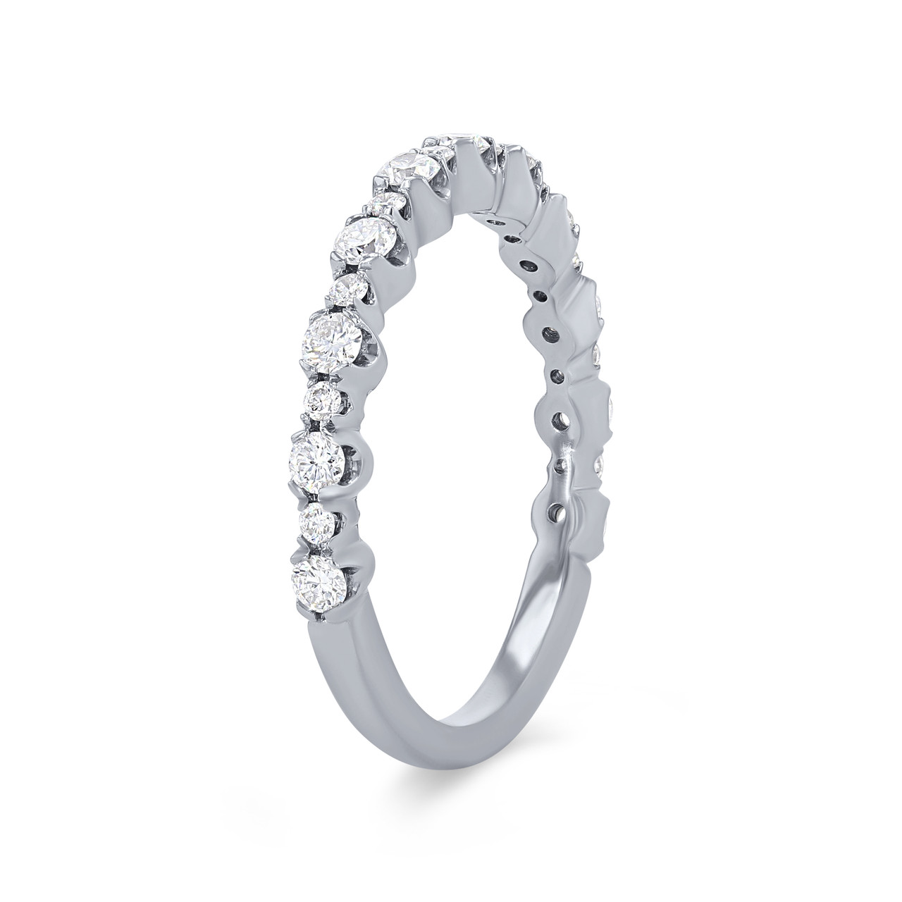 Alternating Round Diamond Wedding Band
