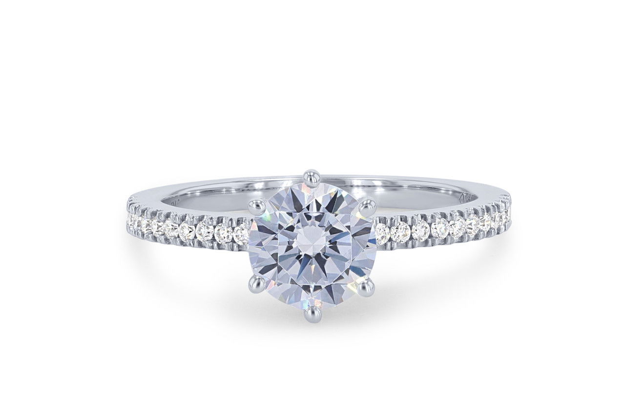 Six Prong Diamond Engagement Setting