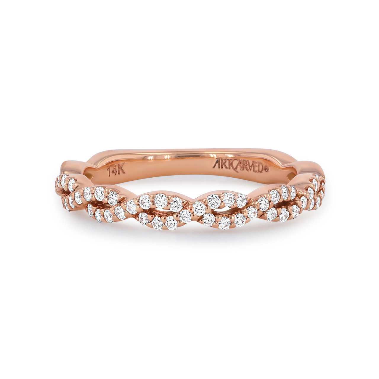 Artcarved Twist Full Diamond Wedding Band 0